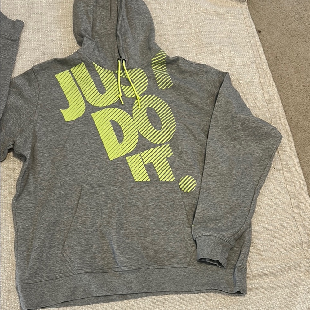 Nike Gray Hoodie with Yellow Accents